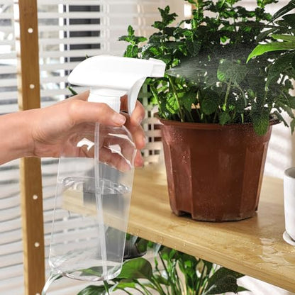 UUJOLY 17 oz Plastic Spray Bottle Trigger Empty Spray Bottles Clear Refillable Container for Water, Essential Oils, Hair, Cleaning Products, Adjustable Head Sprayer and Stream (2 Pack) | Adjustable Mist & Stream Nozzle – For Water, Hair, Cleaning, Essenti