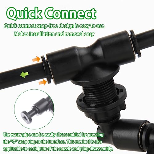Reptile Mister Nozzles - T Double Misting Assembly, 1/4'' Misting Nozzles for Terrarium, Paludarium, Vivarium, Plants, Amphibians, and Reptile Tanks - size: Double Nozzle
