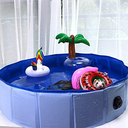 Foldable Collapsible Ferret Bathing & Cooling Swimming Pool, Durable Bath Tub, Swimming Bath Water Washer for Ferrets & Small Animals, Bonus-Ferret Swim Ring (80x20cm(31.5''x7.9'')) - size: 80x20cm(31.5''x7.9'')