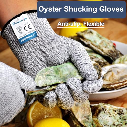 Dowellife Cut Resistant Gloves Food Grade Level 5 Protection, Safety Kitchen Cuts Gloves for Oyster Shucking, Fish Fillet Processing, Mandolin Slicing, Meat Cutting and Wood Carving. (Medium-12 Pairs) - size: Medium (Pack of 12), style: Original
