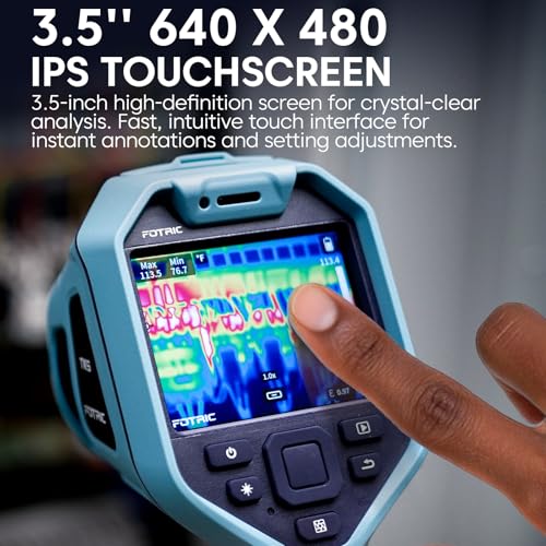 TK5 Thermal Imager, 320 x 240 True IR Resolution, 49° x 37° FOV, 5MP Visual Camera, Professional Thermal Camera for Building, Electrical, HVAC, Home Inspections, -4°F to 842°F, 3.5” Touchscreen
