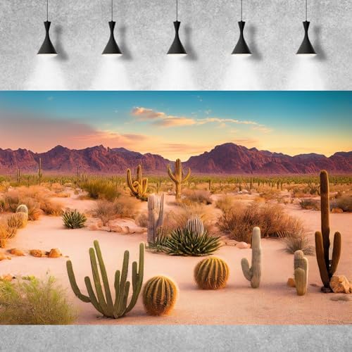 Desert Reptile Habitat Background Arid Landscape of Hot Sahara Desert Terrarium Background Desert Cacti and Sand with Dunes Aquarium Background Natural Hot Desert Fish Tank Background Vinyl 24x16in - color: Cacti Green, size: 24(W)x16(H)in