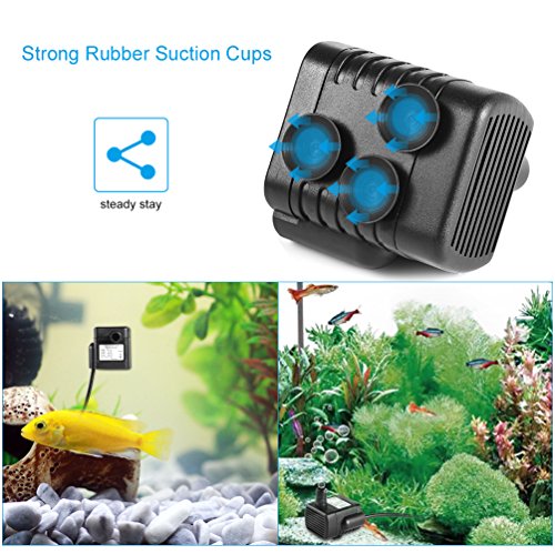 LEDGLE Mini USB Fountain Pump Compact Submersible Pumps Efficient 5V Water Pump for Small Pond, Fish Tank, Long Cord, 180L/H, Black - style: 180L/H