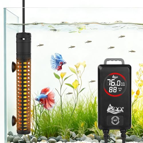 AQQA 1000W Aquarium Heater, Fish Tank Heater with Digital Thermostat | Over-Temperature and Dry-Run Protection, for Over 150 Gallon Freshwater, Saltwater, Turtle Betta Fish Tank Aquarium - size: 1000W for 172-227 gallon