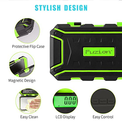 Fuzion Digital Pocket Scale, 200g x 0.01g Gram Scale High Precision | Mini Jewelry Scale with 50g Calibration Weight, 6 Units Ounces Grains, Tare Function for Jewelry, Coin, Powder, Food - color: Green, size: 200/0.01g