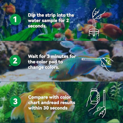 DIPSTIK Ammonia Test Strips for Fish Tank,Feshwater & Saltwater (50ct) | Ammonia Aquarium Water Test Kit - color: Ammonia