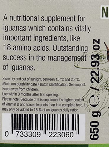NEKTON-Iguana Vitamins, Minerals, and Amino Acids for Iguanas 650g / 22.93oz - color: off white, size: 1 Count (Pack of 1)