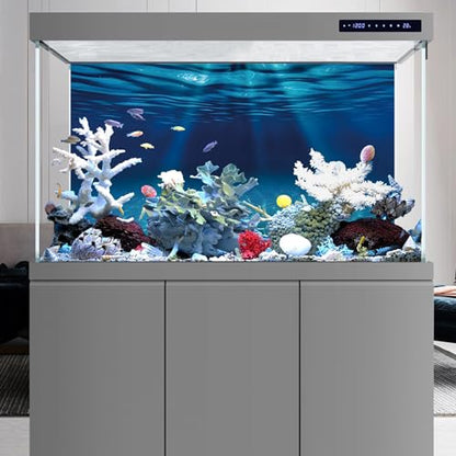 AWERT 72x24 inches Ocean Floor Aquarium Background Undersea Theme Aquarium Background Underwater Fish Tank Background - size: 72x24in/180x60cm