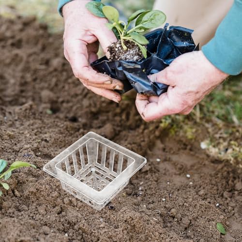 20pcs Square Mesh Hydroponic Planting Pots Efficient Drainage System Root Fixer Baskets for Gardening for Vegetables and Flowers