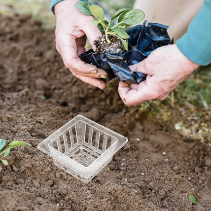 20pcs Square Mesh Hydroponic Planting Pots Efficient Drainage System Root Fixer Baskets for Gardening for Vegetables and Flowers