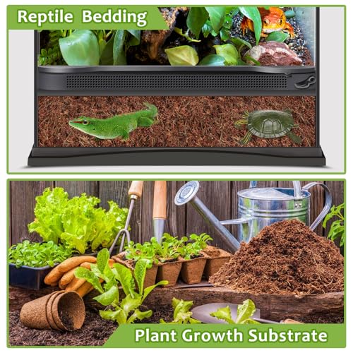 Riare 1 Pack Natural Coconut Fiber Substrate, Coco Coir Reptile Substrate | Coconut Husk Reptile Bedding for Tortoises, Snakes, Geckos, Bearded Dragons & Hermit Crabs, Enclosures & Terrarium Setups - color: 1 pack
