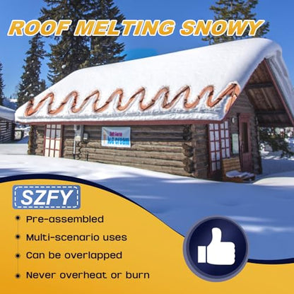 3FT~200FT Heat Tape for Water Pipes -40°F Deicing Pipe Heat Cables for Roof (100FT) - size: 100FT
