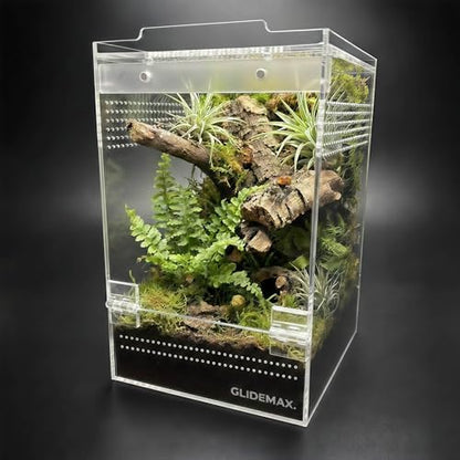 Jumping Spider Enclosure, Acrylic Tarantula Enclosure, 6x6x9 Inch Insect Terrarium with 2 Magnetic Doors, Pre-Assembled Reptile Habitat for Gecko, Mantis, Snail, Lizard, Frog, Hermit Crab, Hatchlings - size: 6x6x9inch