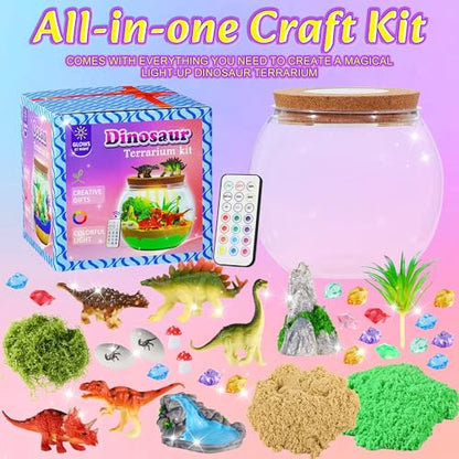 Hannstar Dinosaur Activities Toys-Dinosaur Terrarium Craft Kits for Boys, Birthday Gifts for Boys, Dino Arts and Crafts Kit for Kids - color: Dinosaur