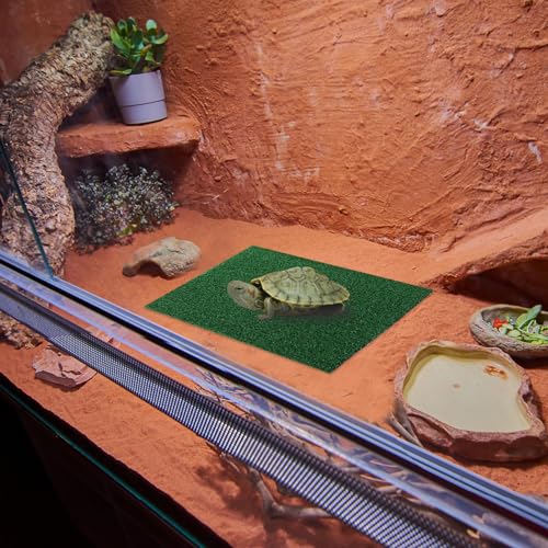 GANAZONO Fish Tank Simulation Turf Artificial Turf Mat for Turtle Basking Platform Reptile Tank Flowerpot Mat Aquarium Grass Decor Home Landscaping 9.84 X 7.87 X 0.31 in