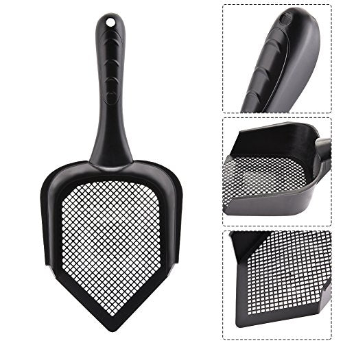 Cat Scooper Fine Sand Sifter Kitty Litter Scoop Sifter Kitty Litter Shovel Pointed End Cat Litter Scoop Pet Reptile Terrarium Bedding Litter Cleaner Corner Scoop Pet Poop Net Shovel Kit - color: Hole: 3.0mm