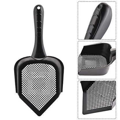 Cat Scooper Fine Sand Sifter Kitty Litter Scoop Sifter Kitty Litter Shovel Pointed End Cat Litter Scoop Pet Reptile Terrarium Bedding Litter Cleaner Corner Scoop Pet Poop Net Shovel Kit - color: Hole: 3.0mm