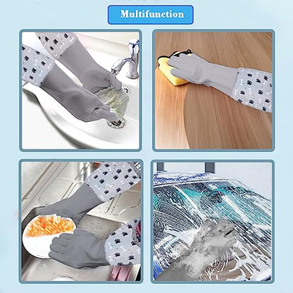 Pet Grooming Gloves Pet Hair Remover Cat, Dog Washing Gloves Silicone Heat Resistant Cleaning Gloves with High-Density Teeth Grooming Gloves for Dogs, Cats, Horses, Rabbits (1 Pair - Gray) - color: 1 Pair - Gray