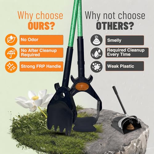 XP Pooper Scooper & Rake Set, Consumer Reports #1 Rated Ergonomic Scooper 2024, 2026. Strong & Lightweight, Dogs & Pet Poop Cleanup & Waste Removal - Fits Any Style Bag. 10-Year Wty. - size: XP Scooper and Rake SET, 37"