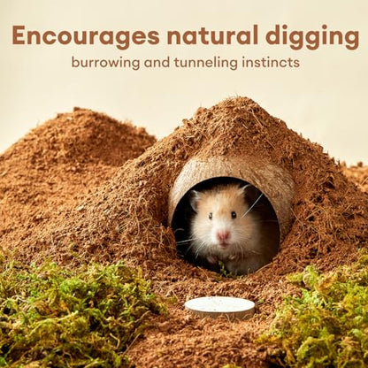 BUCATSTATE 5L Natural Coco Fiber Hamster Bedding | Soft Natural Coco Fiber Substrate for Small Pets & Dwarf Syrian Hamsters, Gerbils, Mice, Low-dust Hamster Hamsters