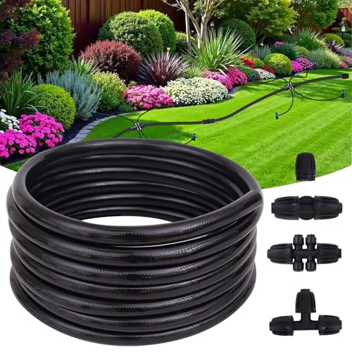 Inntop 40FT 1/2 Inch Drip Irrigation Tubing Extension Hose, 1/2" Main Line Watering Tube for Expanding Garden Irrigation Systems with 4pcs Quick Connector (No Drip Emitters No 1/4" Tubing）