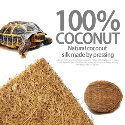 Hamiledyi 35.4×15.7" Reptile Carpet Coconut Fiber Substrate Large Lizard Cage Mat Coco Fiber Liner Snake Bedding Natual Coconut Fiber Carpet for Bearded Dragon Turtles Iguana Tortoises - size: 15.7x35.4inch