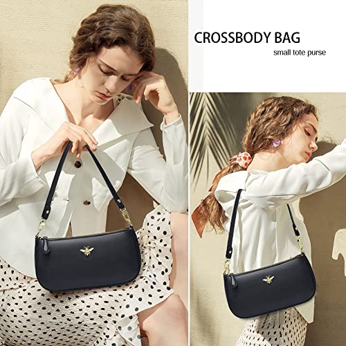 Small Tote Shoulder Bags Purses for Women Retro Classic Crossbody Bags Cute Clutch Purse and Handbag - color: 0-3-black