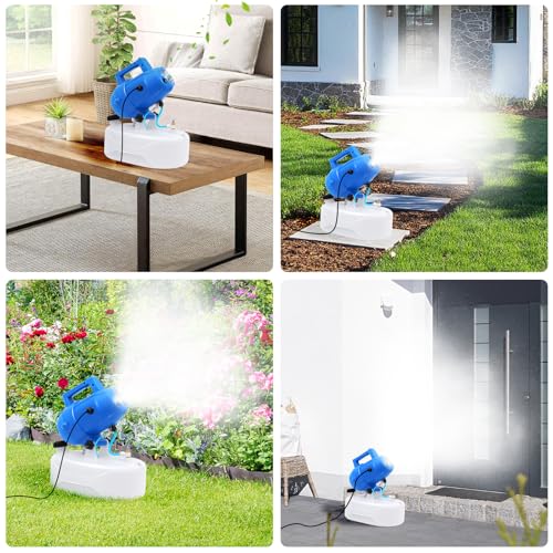 8L(2.1 Gallon) Tank, Portable Electric ULV Cold Fogger 1200W Adjustable Flow Fine Mist Sprayer with Long 17ft Power Cord for Home, Garden, Cleaning