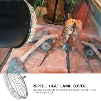 ibasenice Reptile Heat Lamp Cover 5.51 in Stainless Steel Anti-Scald Lampshade Box Insulation Lamp Shade for Lizard Turtle Snake Terrarium and Habitat Lighting