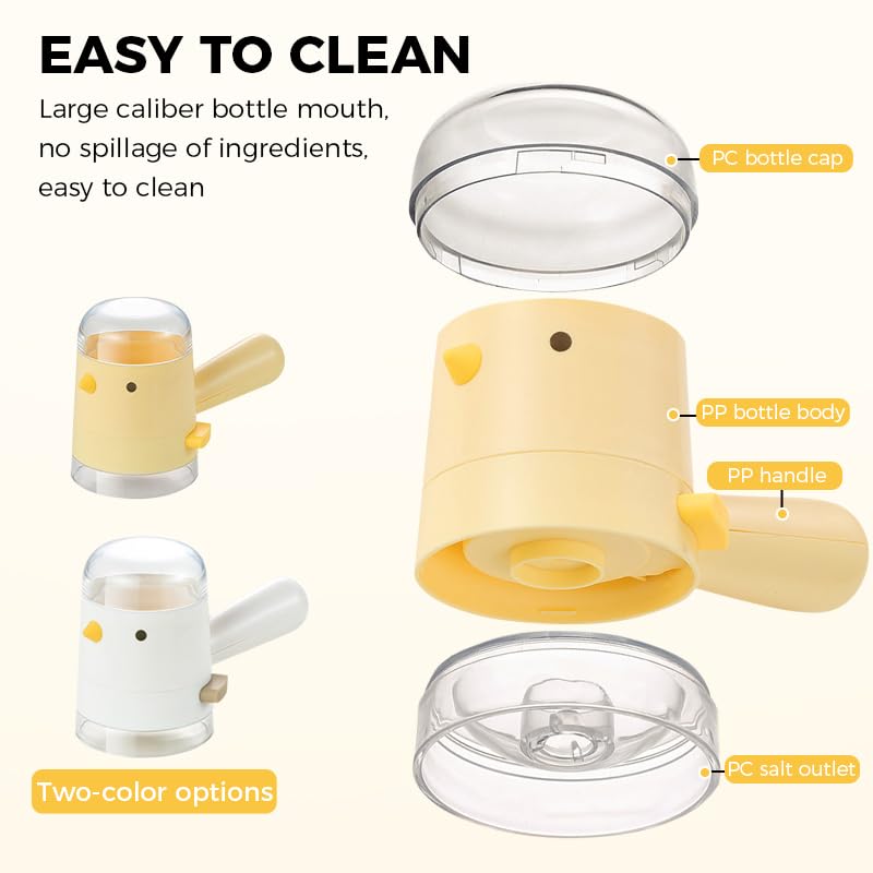 Quantitative Measuring Bottle for Seasonings in Bird Shape Kitchen Spice Jar with Precise Measurement for Cooking (White)