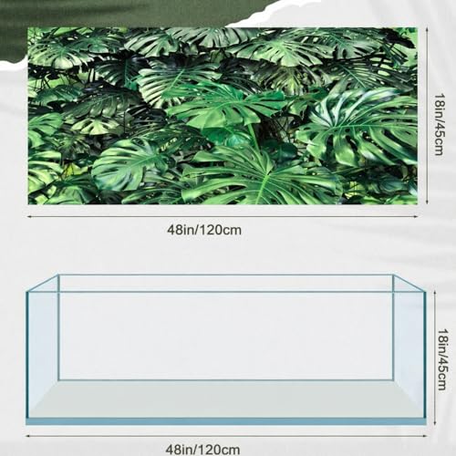 4 Pcs 48 x 18'' Reptile Tank Background 40/55/75 Gallon Polyester Tropical Rainforest Bearded Dragon Terrarium Background Decor for Crested Gecko, Python Regius, Tree Frogs, Chameleon - size: 48 x 18 Inch