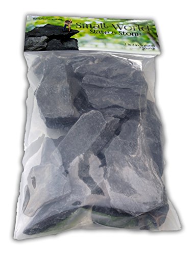 USA Natural Slate 1-3" for Aquariums, Reptiles, Terrariums, Miniatures 2 lb | Hand sorted, tumbled & washed in the US by our family-owned small business. Great in paludariums, mosaics & fairy gardens - style: 2 lbs