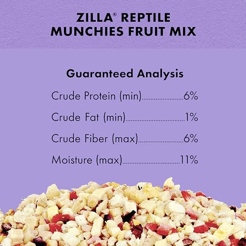 Zilla Reptile Food Munchies Fruit Mix for Pet Iguanas, Skinks, Tegus, Box Turtles, Tortoises & Hermit Crabs, 2.5 Ounce