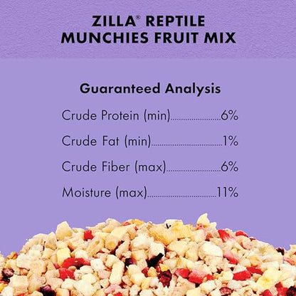 Zilla Reptile Food Munchies Fruit Mix for Pet Iguanas, Skinks, Tegus, Box Turtles, Tortoises & Hermit Crabs, 2.5 Ounce