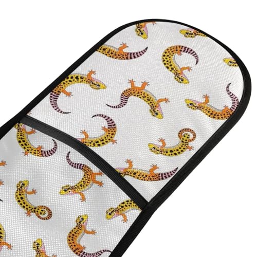 Dual-functionality Mitts and Pot Holders Sets High Heat Resistant Pot Holder Gloves Kitchen Aid BBQ (Leopard Pet Leopard Lizard Reptiles) - color: Leopard Pet Leopard Lizard Reptiles