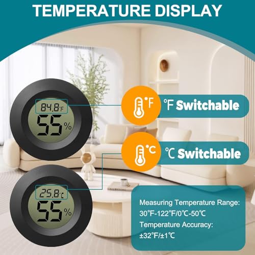 EEEKit Hygrometer Thermometer, 3 Pack LCD Monitor Indoor Humidity Meter, Outdoor Weather Temperature Gauge for Home Office