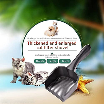 Cat Litter Scoop,Kitty Pet Shovel Scoop Reptile Terrarium Bedding Litter Cleaner Scoop For Cat Tortoise Snake,Hole:2.5mm Suitable For Very Fine Cat Litter - color: Black