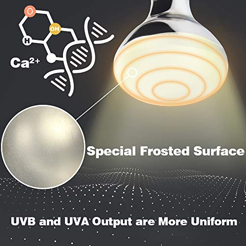 LUCKY HERP 125 Watt UVA+UVB Vapor Heat Lamp Bulb, High Intensity Self-Ballasted Heat Basking Lamp/Bulb/Light for Reptile and Amphibian, Sun Lamp for Bearded Dragon Lizard Turtle - size: 125