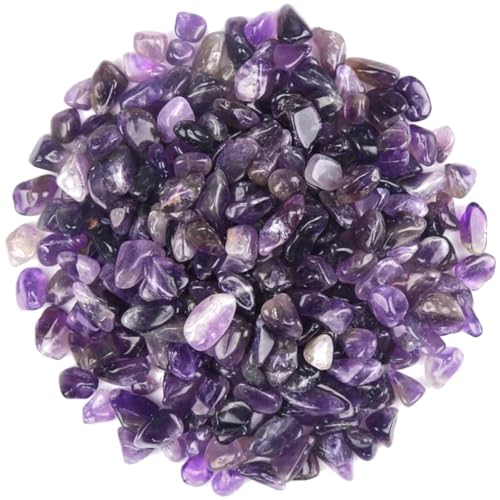 WAYBER Natural Crushed Purple Amethyst Decorative Crystal Gravel, 2 Pounds | Toxin-Free, Fade-Resistant, Ideal for Reiki Healing, DIY Crafts, Vase Filler, Aquarium & Bonsai Decoration - color: Purple, size: 2 Pounds