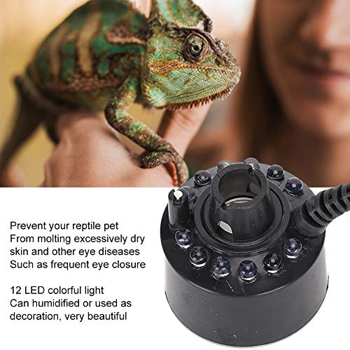 Mist Maker, Indoor Fountain Mister Foggers, Colorful Mist Maker Fog Atomizer, Small Pond Fog Machine Atomizer Air Humidifier Perfect for Water Fountain Pond, 12W Reptile Habitat Sprayer with 400ML/H