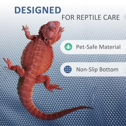 Eooqi Foldable Bearded Dragon Bathtub, Gray 19 x 3.5 in Reptile Pool | Collapsible Portable Hard-Side Small Pet Water Tub for Bearded Dragons, Hedgehogs & Hamsters - color: Gray