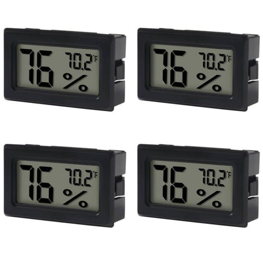 4 Pack Mini Hygrometer Thermometer Digital Electronic Temperature Humidity Meters Gauge Indoor Humidity Monitor LCD Display Fahrenheit (℉) for Greenhouse,Garden,Cellar,Closet,Humidors - color: 4PCS