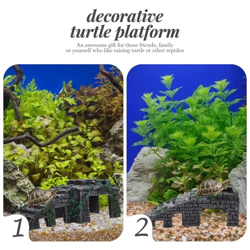 jojofuny Large Turtle Dock Floating Basking Platform with Ramp for Aquarium Turtles Reptile Habitat Tank Accessory