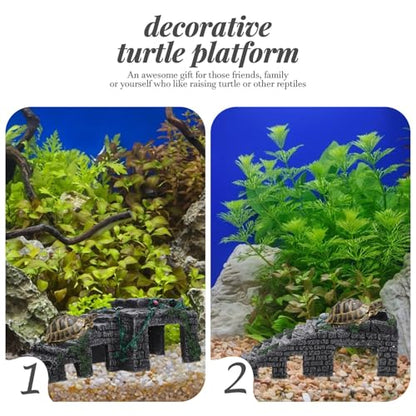 jojofuny Large Turtle Dock Floating Basking Platform with Ramp for Aquarium Turtles Reptile Habitat Tank Accessory