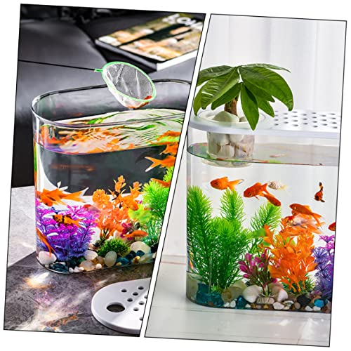 Transparent Plastic Fish Tank for and Small Reptiles Modern Desktop Aquarium Decoration Landscape Holder for Use