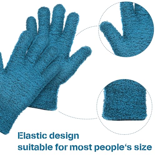 Patelai 2 Pairs Microfiber Gloves for plants Dusting Cleaning Glove Mittens House Cars Blinds Dusting(Blue, Grass Green,X-Large) - color: Blue, Grass Green, size: X-Large