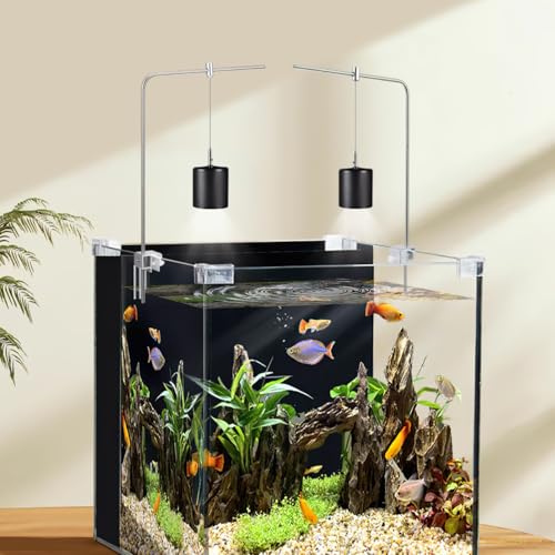 BESPORTBLE Aquarium Light Mount, 2Pcs Adjustable Aquarium Light Mounting Bracket Reptile Glass Lamp Stand Fish Tank Led Lamp Holder