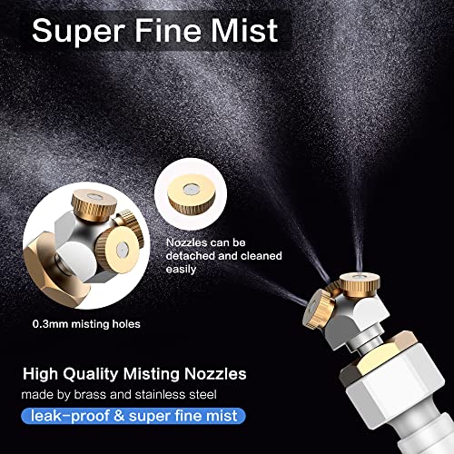 Portable Misting System with Water Pump, Plant Sprayer & Garden Hose Mister 3-in-1, No Faucet Required Misters for Outside Patio Beach Camping Golf Cart Boat, Smart Misting Cooling System - color: Portable Mister Blue