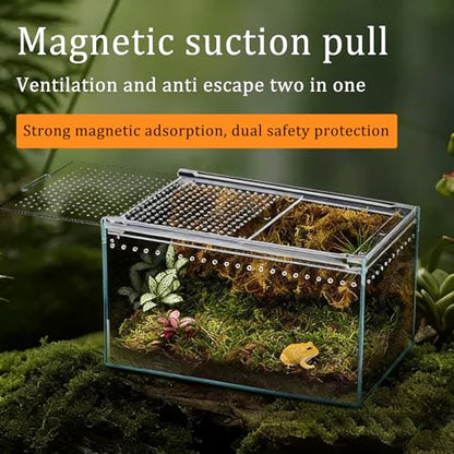 Insect breeding Box Reptile Feeding Box, Waterproof Enclosure Enclosure for arboreal Tarantula Scorpion Sling Lizards Snake Gecko Jumping Spider Snail Isopods, Reptile breeding Box (8x6x4 Inch) ﻿