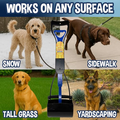Bodhi Dog Complete Poo Pack- 24" Pooper Scooper, Poop Bags, & Waste Bag Holder, Ideal for Small to XL Pets - Durable, Easy-to-Use, Great for Grass, Gravel, & Outdoor Cleanups (Blue) - color: Blue